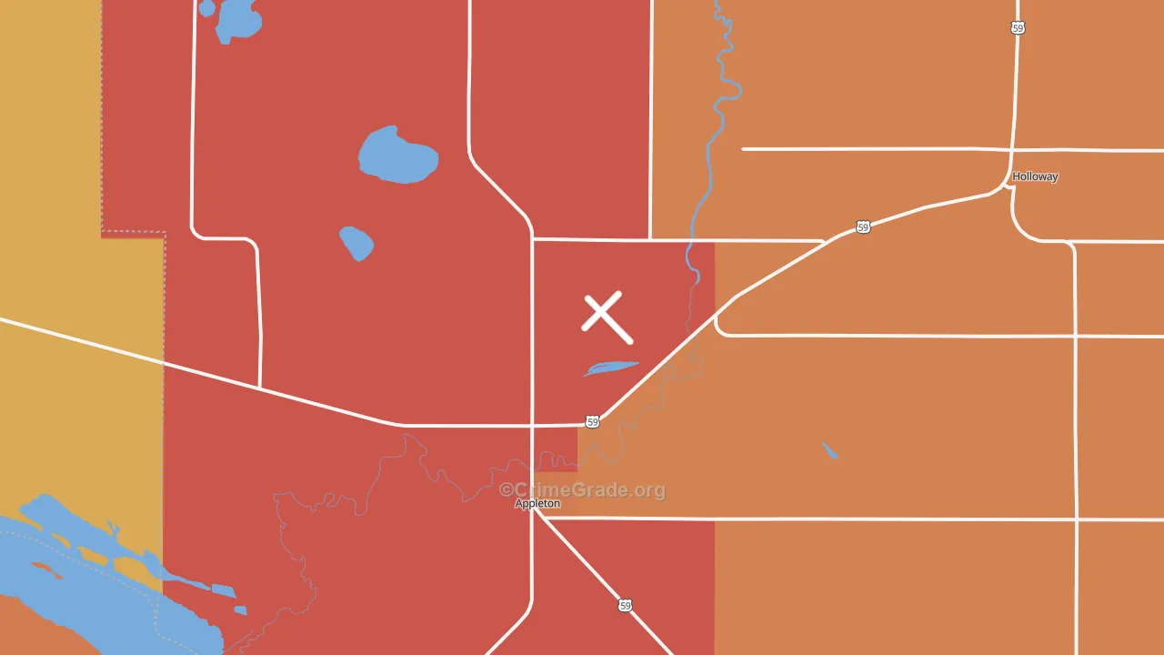 Appleton, MN Map of Vandalism Rates