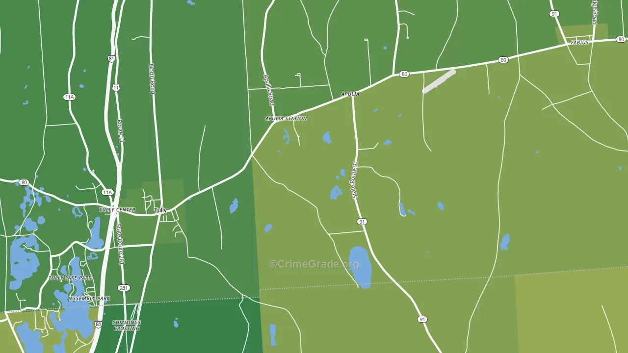 Apulia Station, NY Map of Vandalism Rates