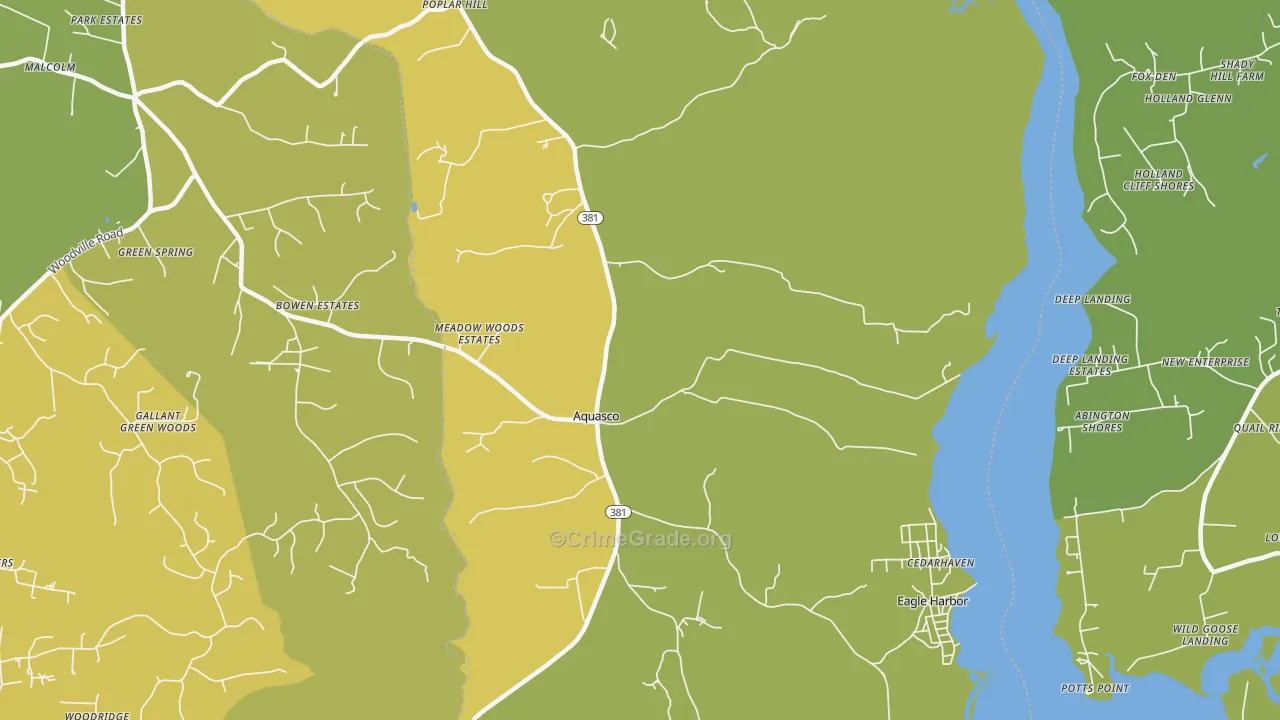 Aquasco, MD Map of Vandalism Rates