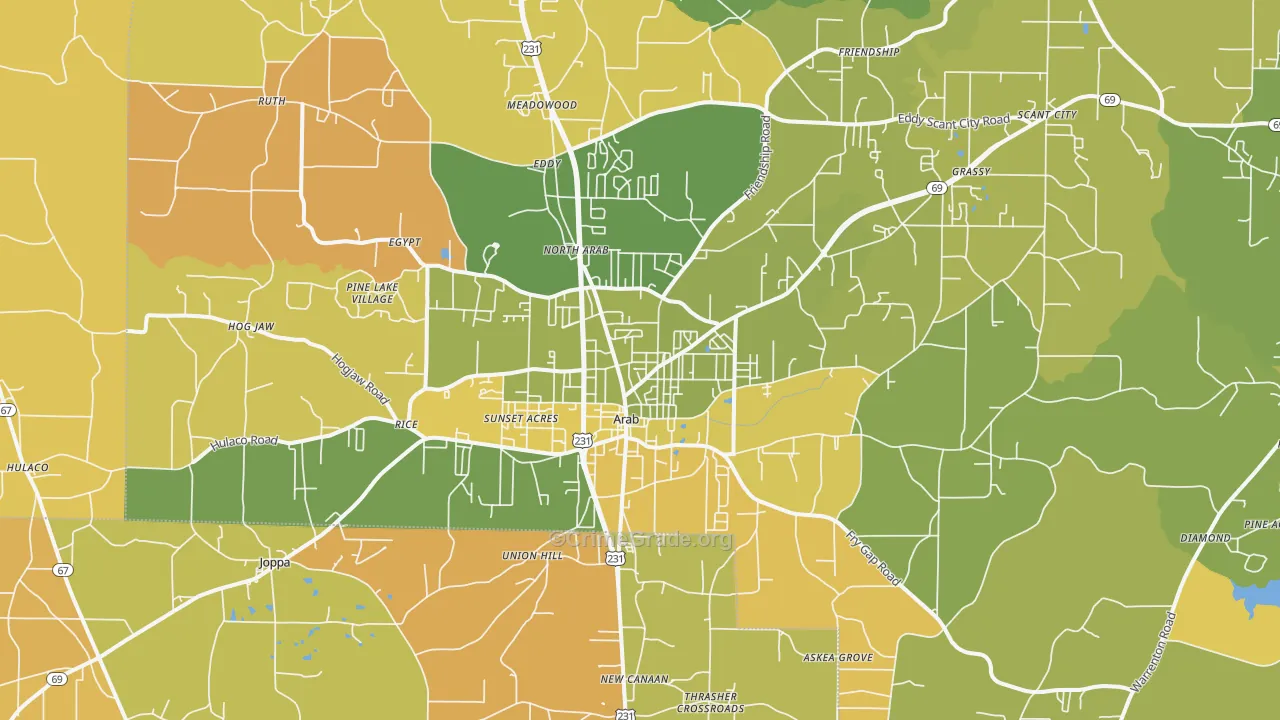 Arab, AL Map of Vandalism Rates