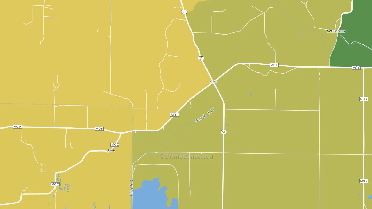 Arab, MO Map of Vandalism Rates