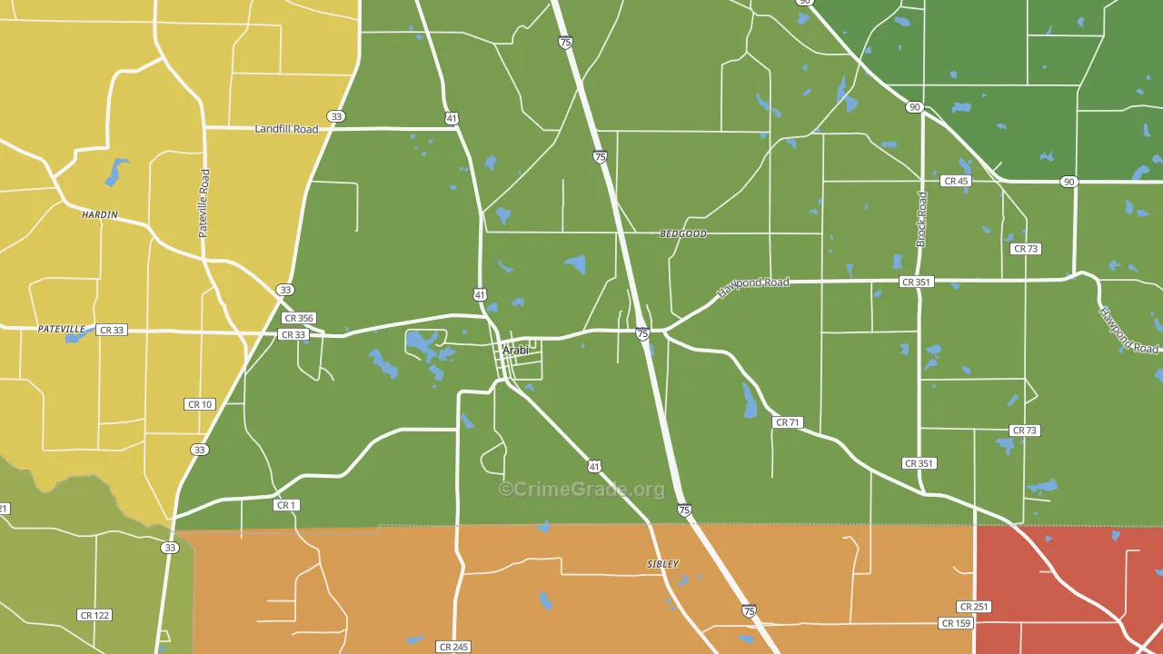 Arabi, GA Map of Vandalism Rates