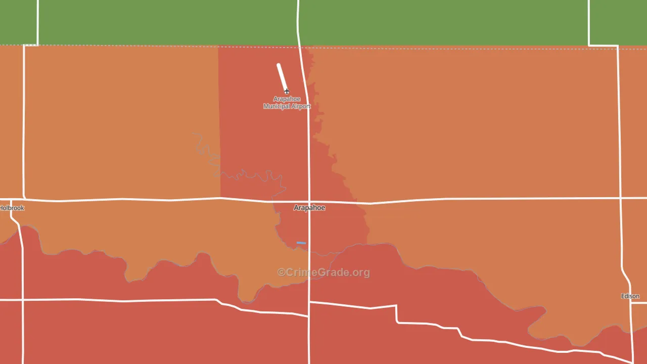 Arapahoe, NE Map of Vandalism Rates