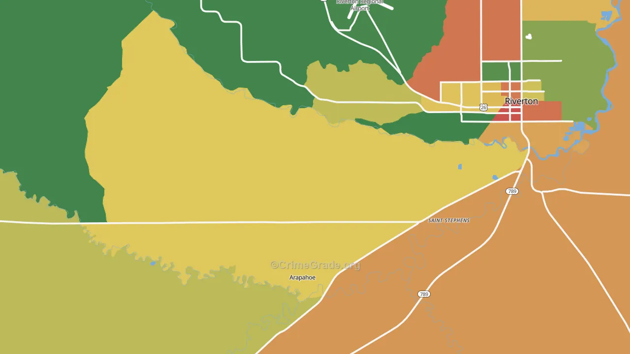 Arapahoe, WY Map of Vandalism Rates