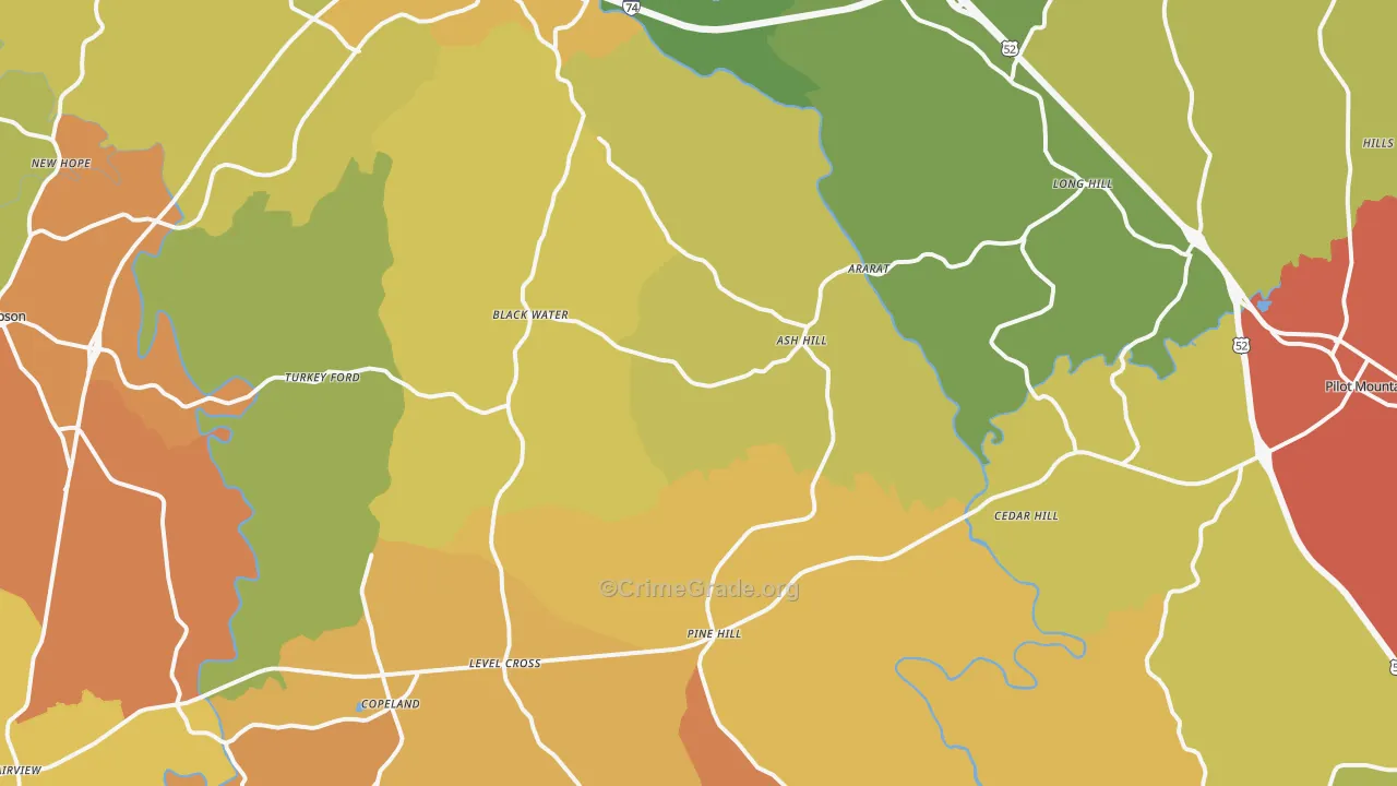 Ararat, NC Map of Vandalism Rates