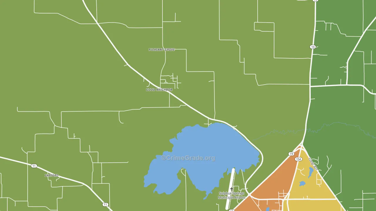 Arbala, TX Map of Vandalism Rates