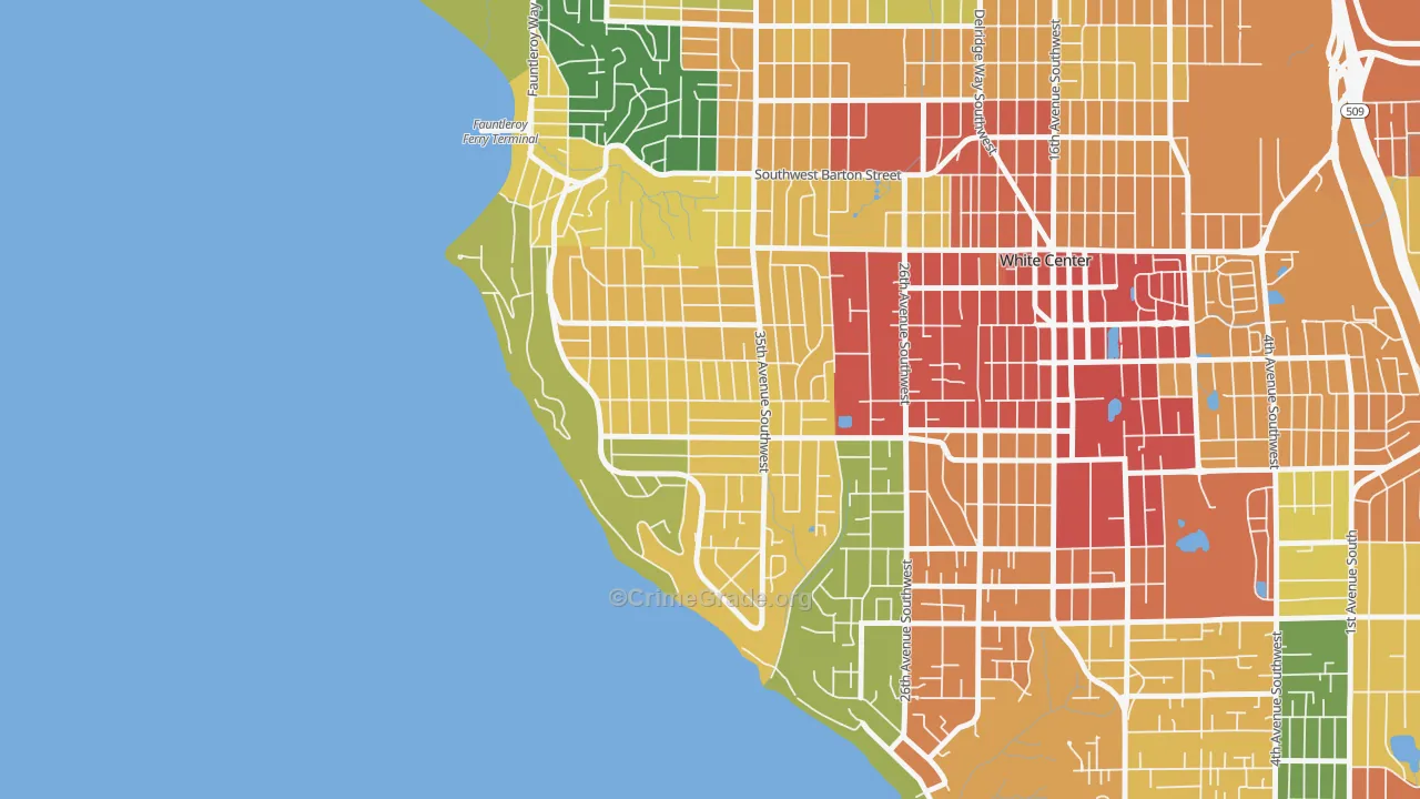Arbor Heights, Seattle, WA Map of Vandalism Rates