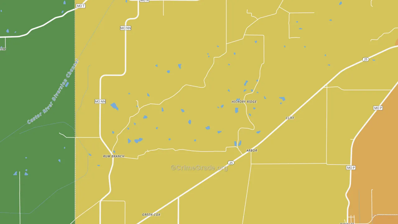 Arbor, MO Map of Vandalism Rates
