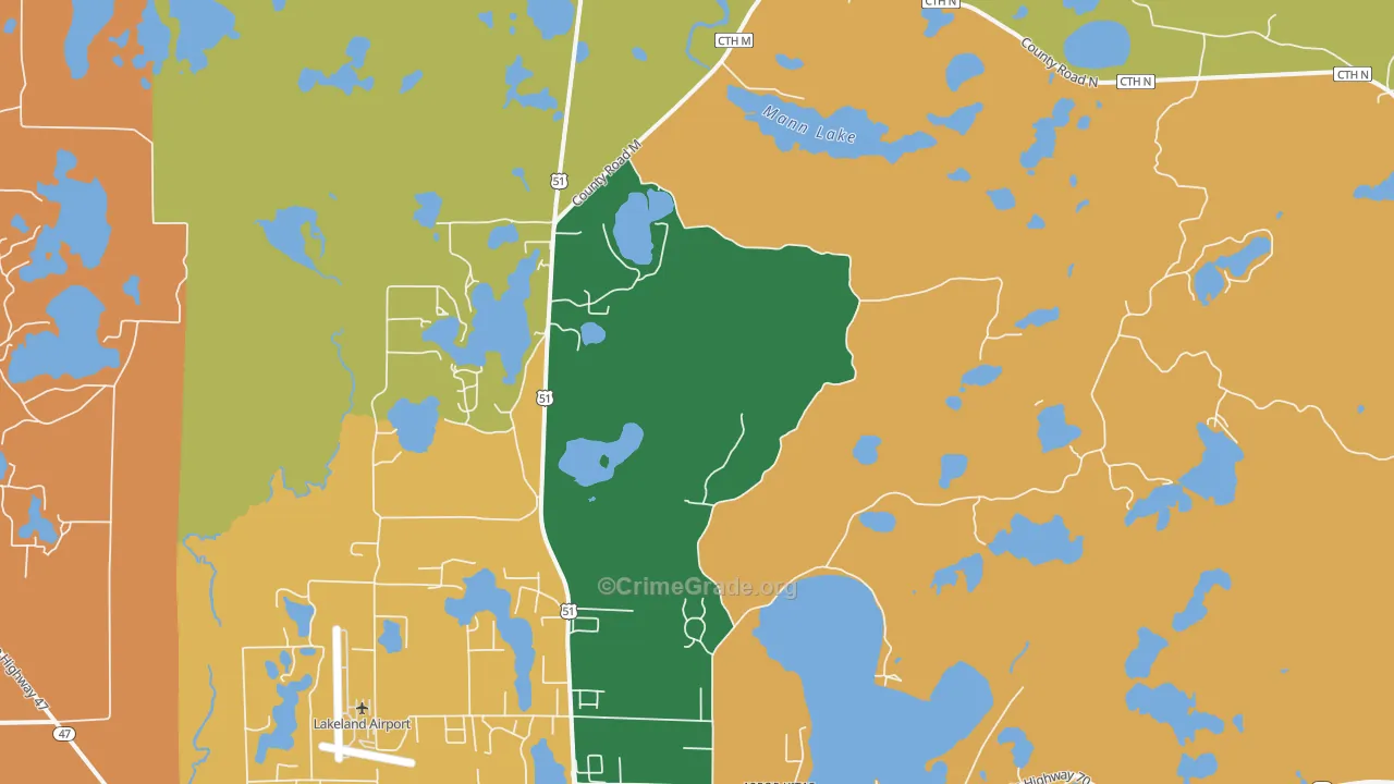 Arbor Vitae, WI Map of Vandalism Rates