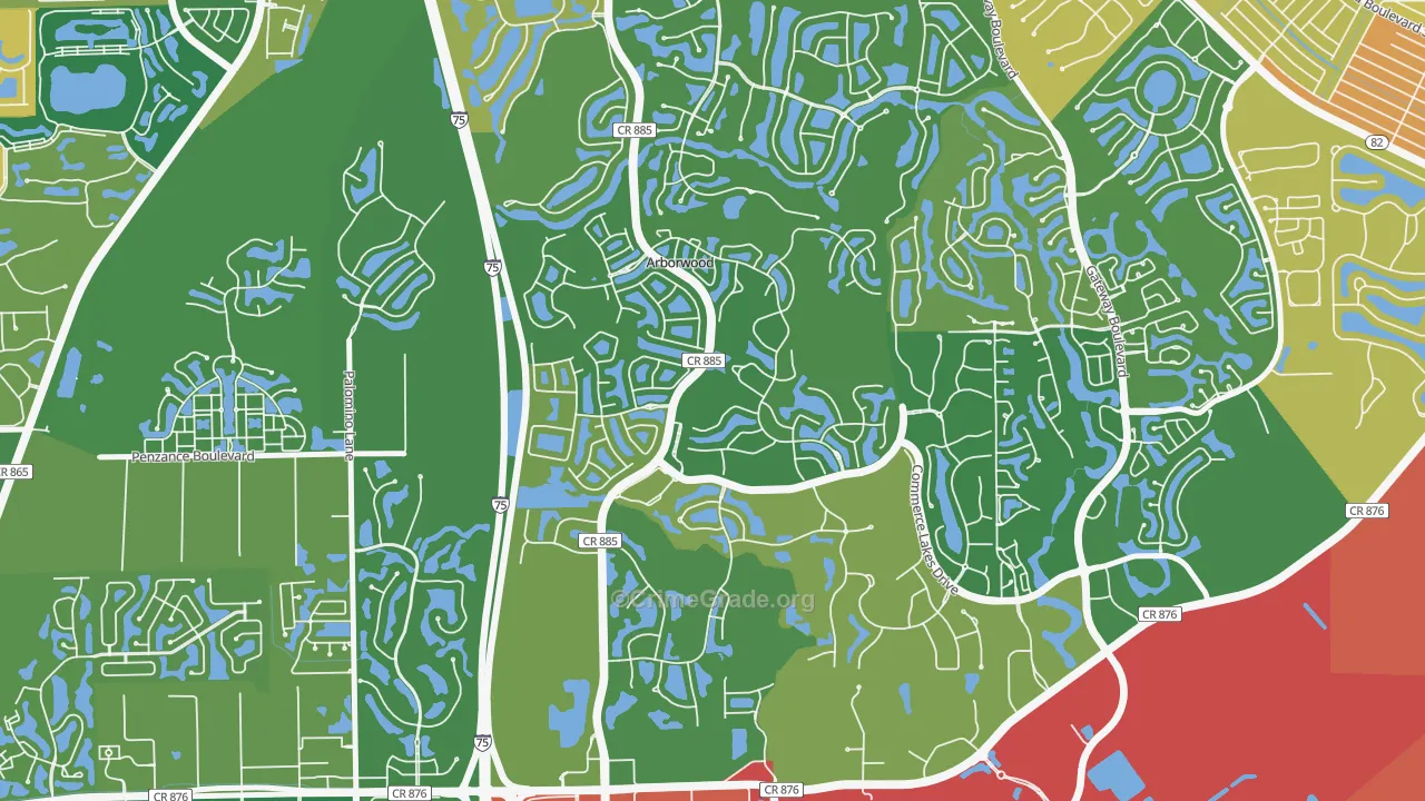 Arborwood, Fort Myers, FL Map of Vandalism Rates