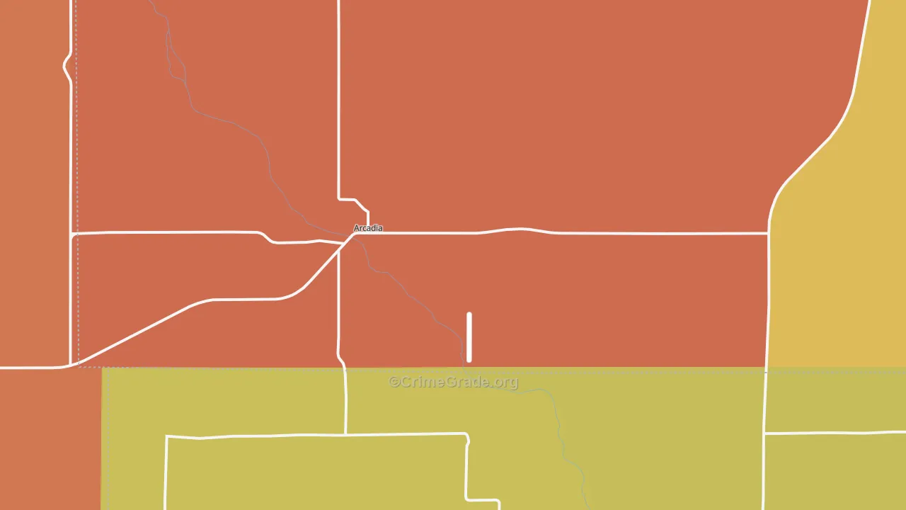 Arcadia, NE Map of Vandalism Rates
