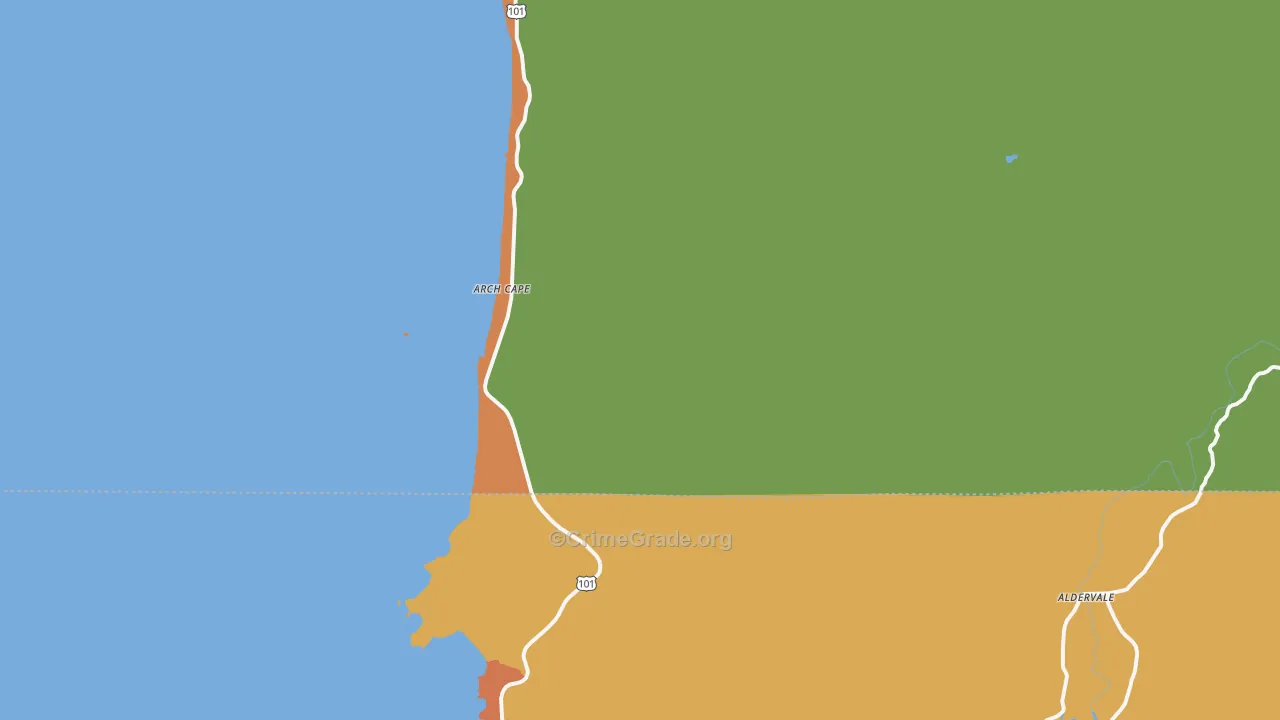 Arch Cape, OR Map of Vandalism Rates
