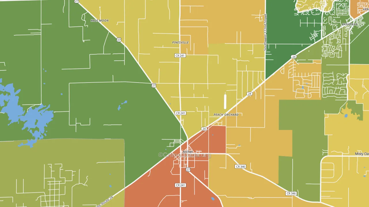 Archer, FL Map of Vandalism Rates