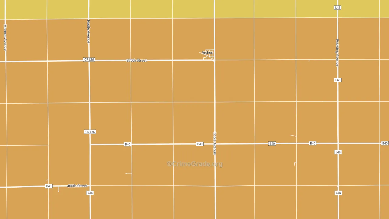 Archer, IA Map of Vandalism Rates