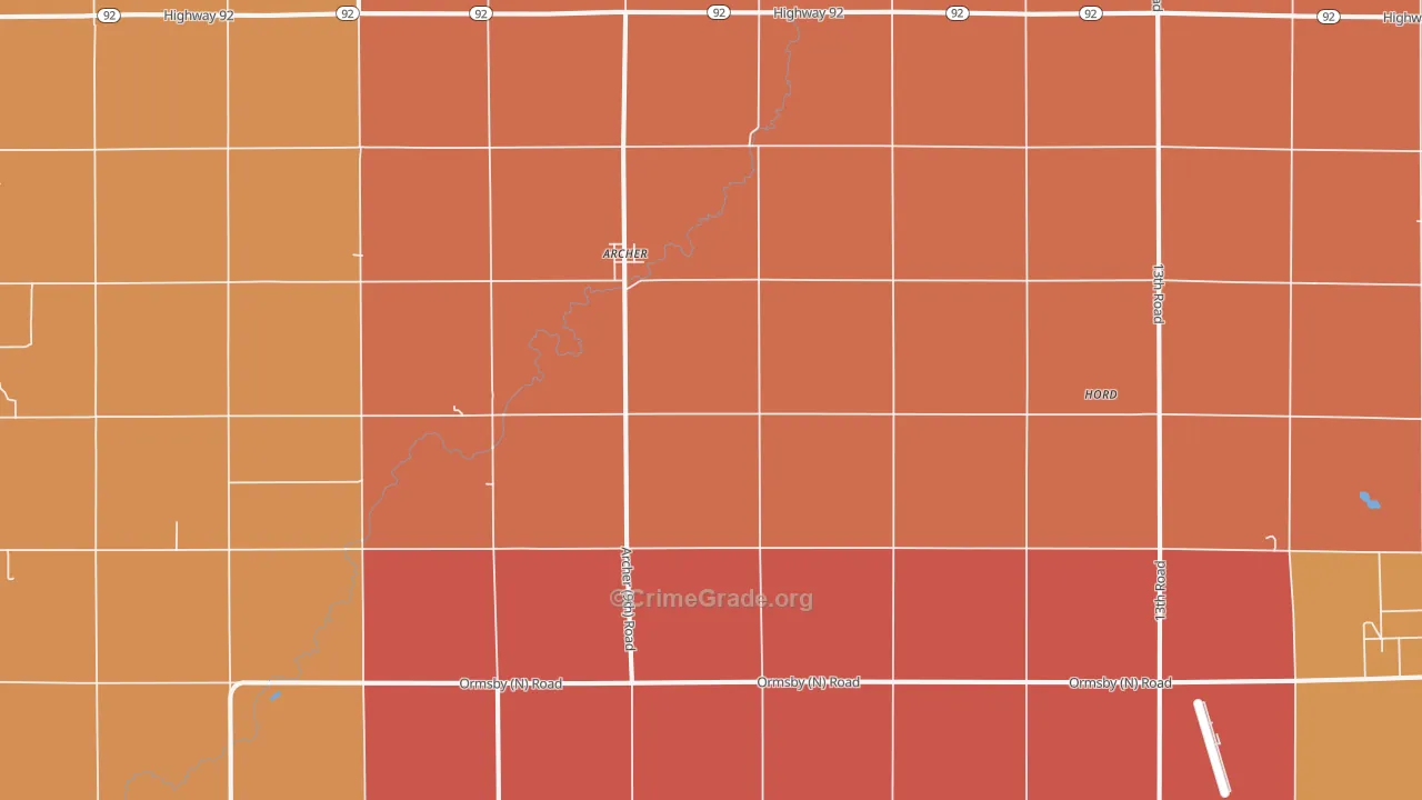 Archer, NE Map of Vandalism Rates