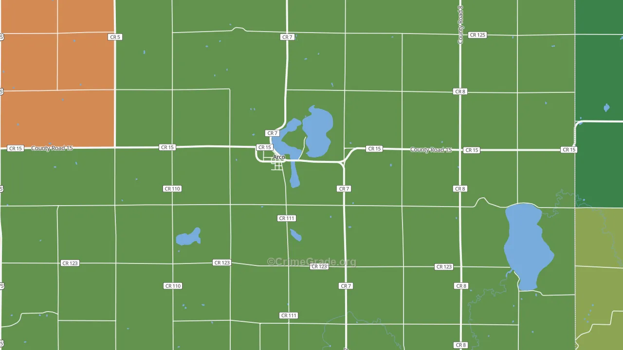 Arco, MN Map of Vandalism Rates