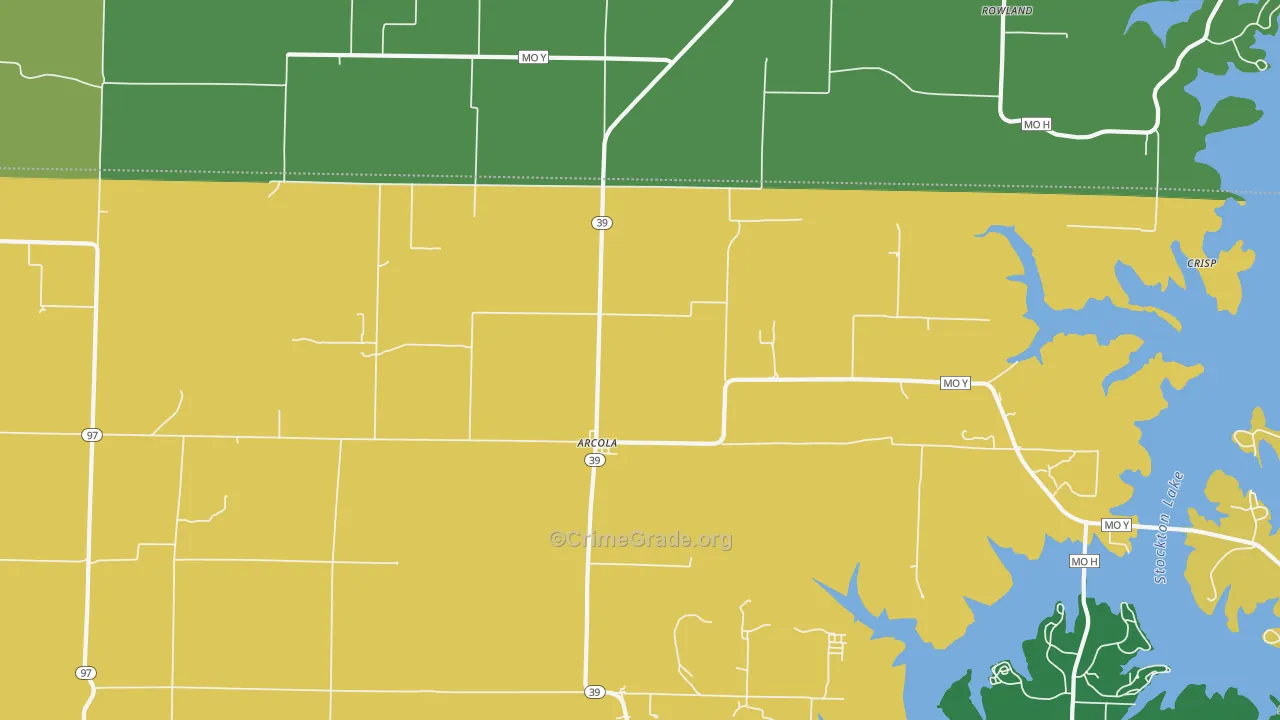Arcola, MO Map of Vandalism Rates