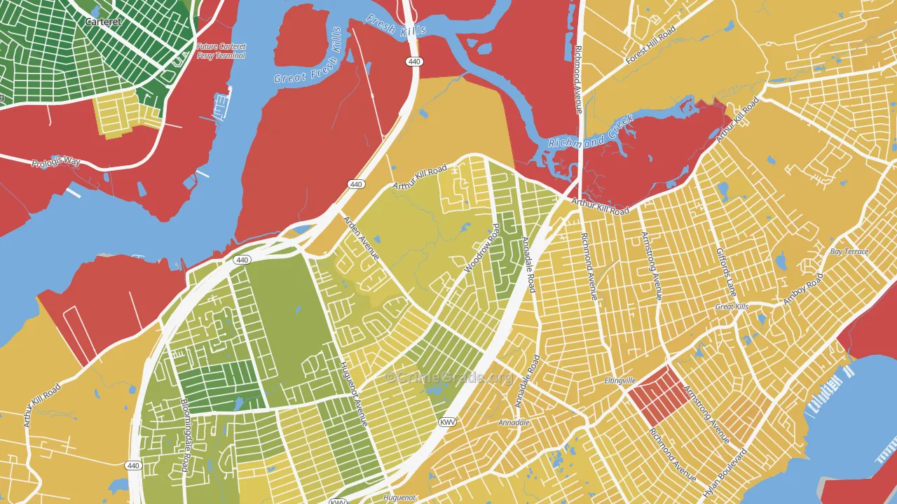 Arden Heights, Staten Island, NY Map of Vandalism Rates