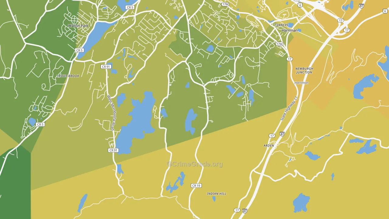 Arden, NY Map of Vandalism Rates