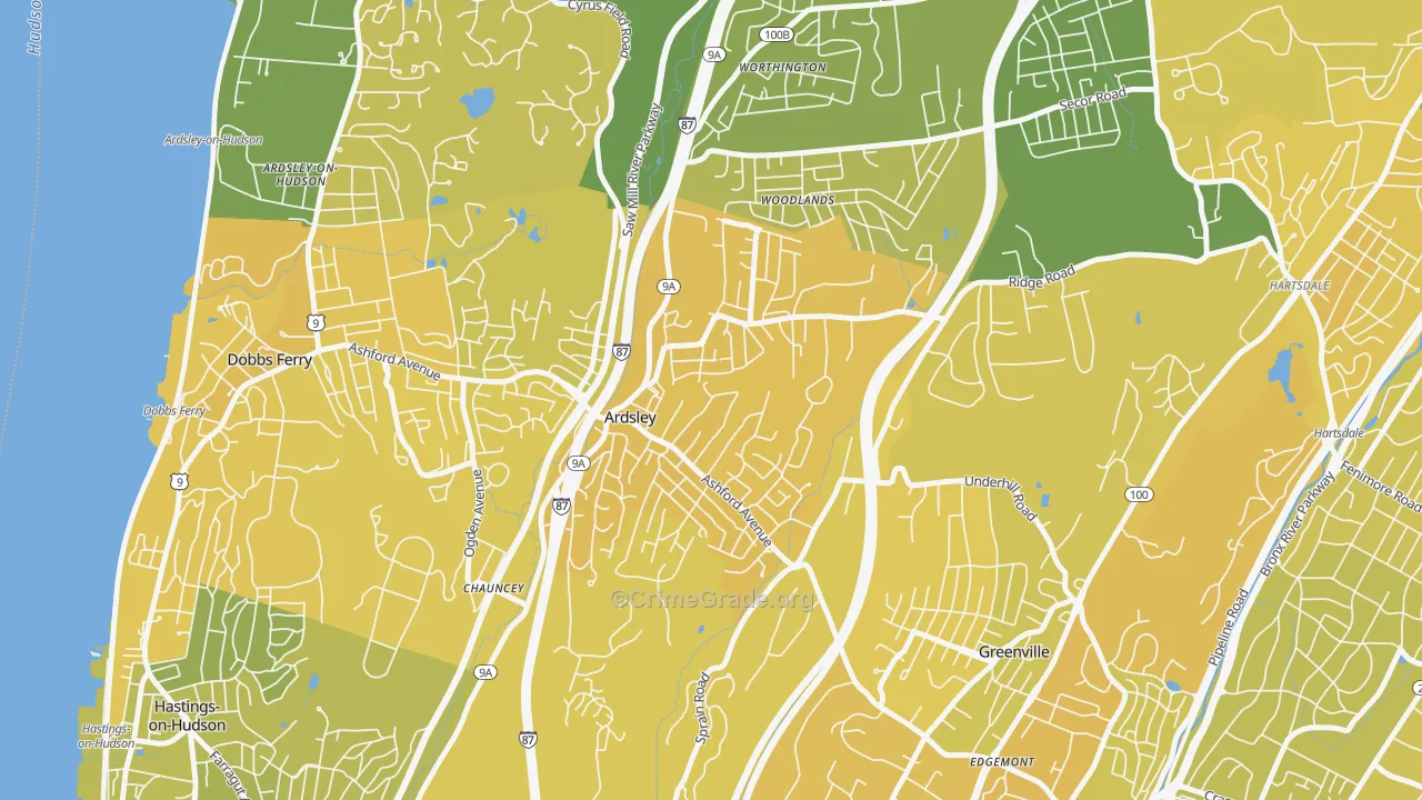 Ardsley, NY Map of Vandalism Rates