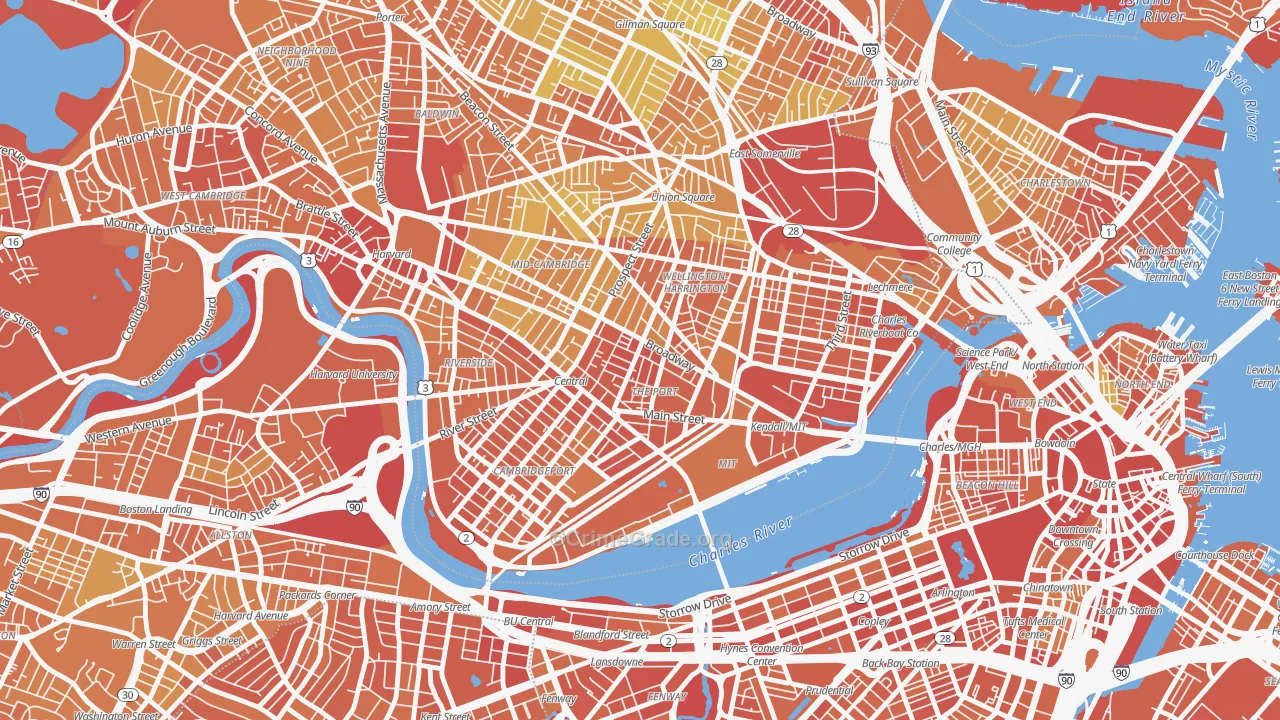 Area IV, Cambridge, MA Map of Vandalism Rates