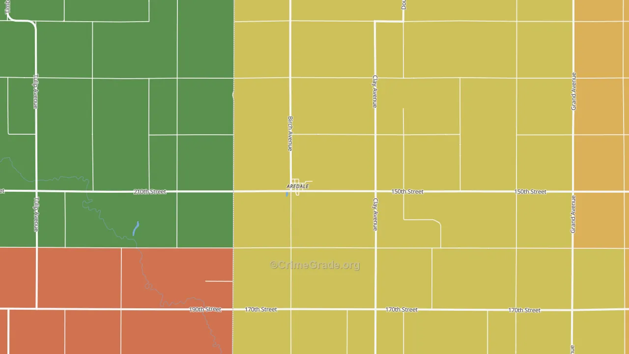 Aredale, IA Map of Vandalism Rates