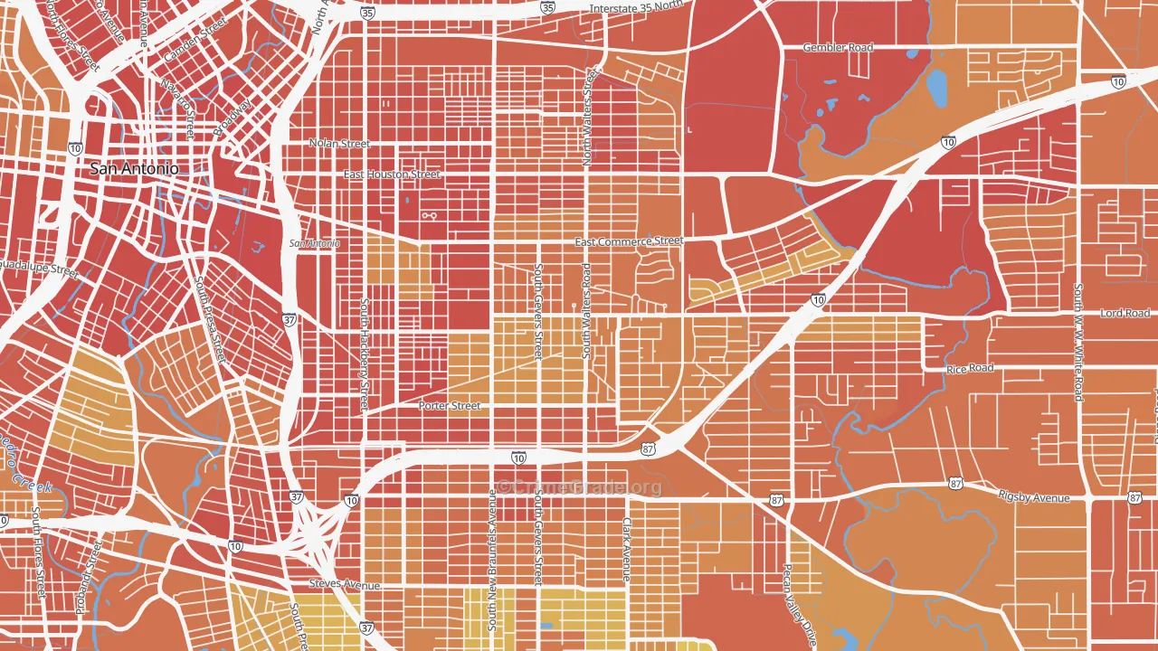 Arena District, San Antonio, TX Map of Vandalism Rates