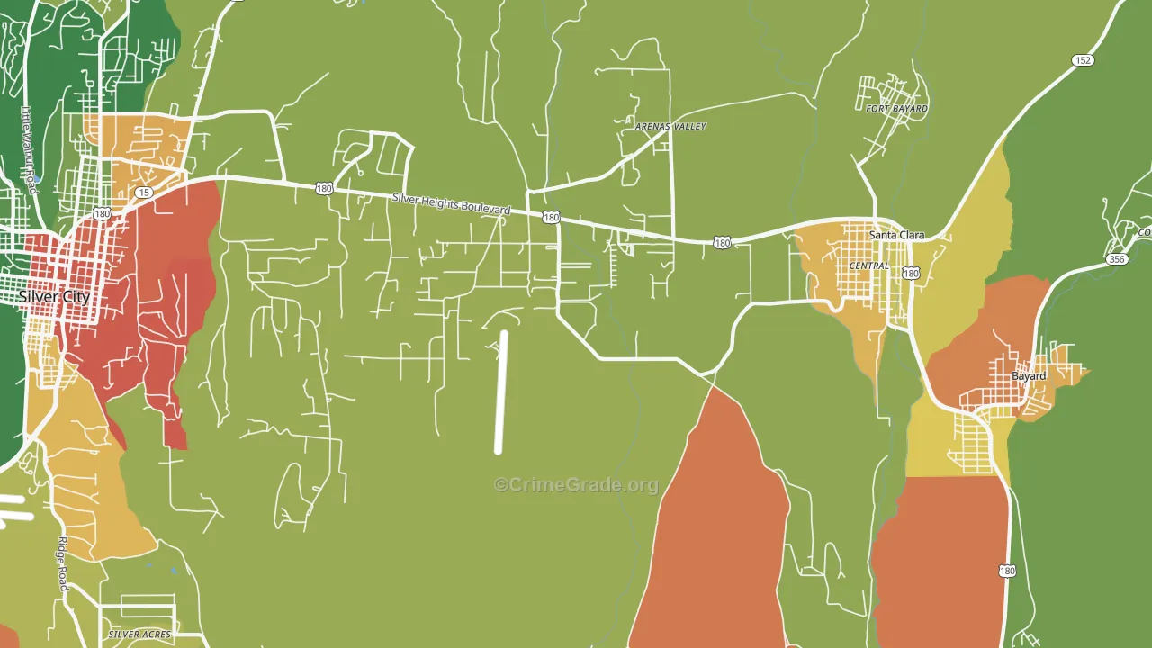 Arenas Valley, NM Map of Vandalism Rates