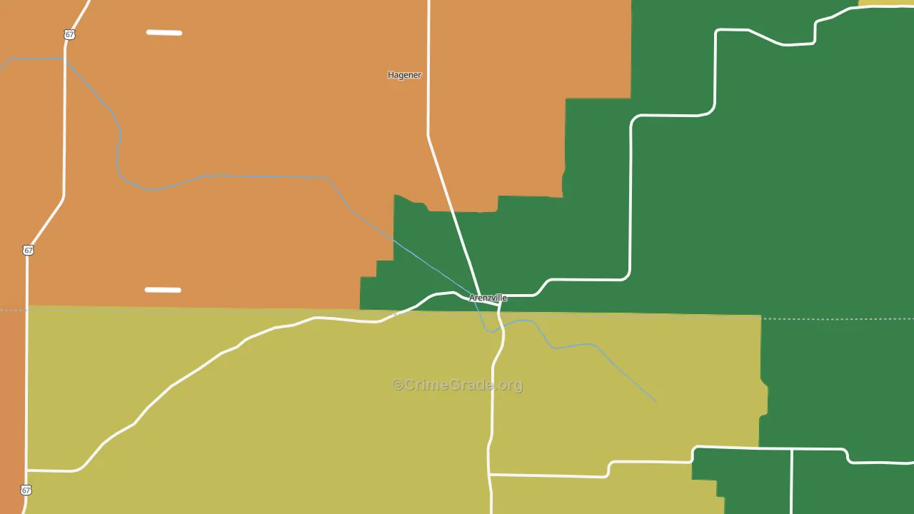 Arenzville, IL Map of Vandalism Rates