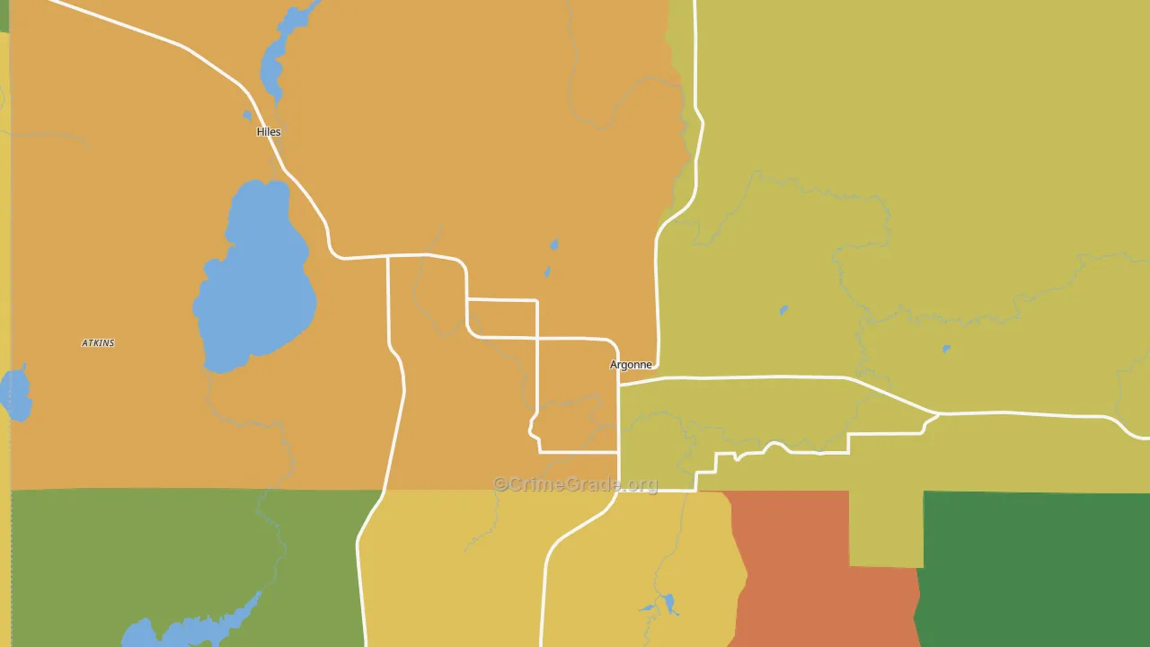 Argonne, WI Map of Vandalism Rates