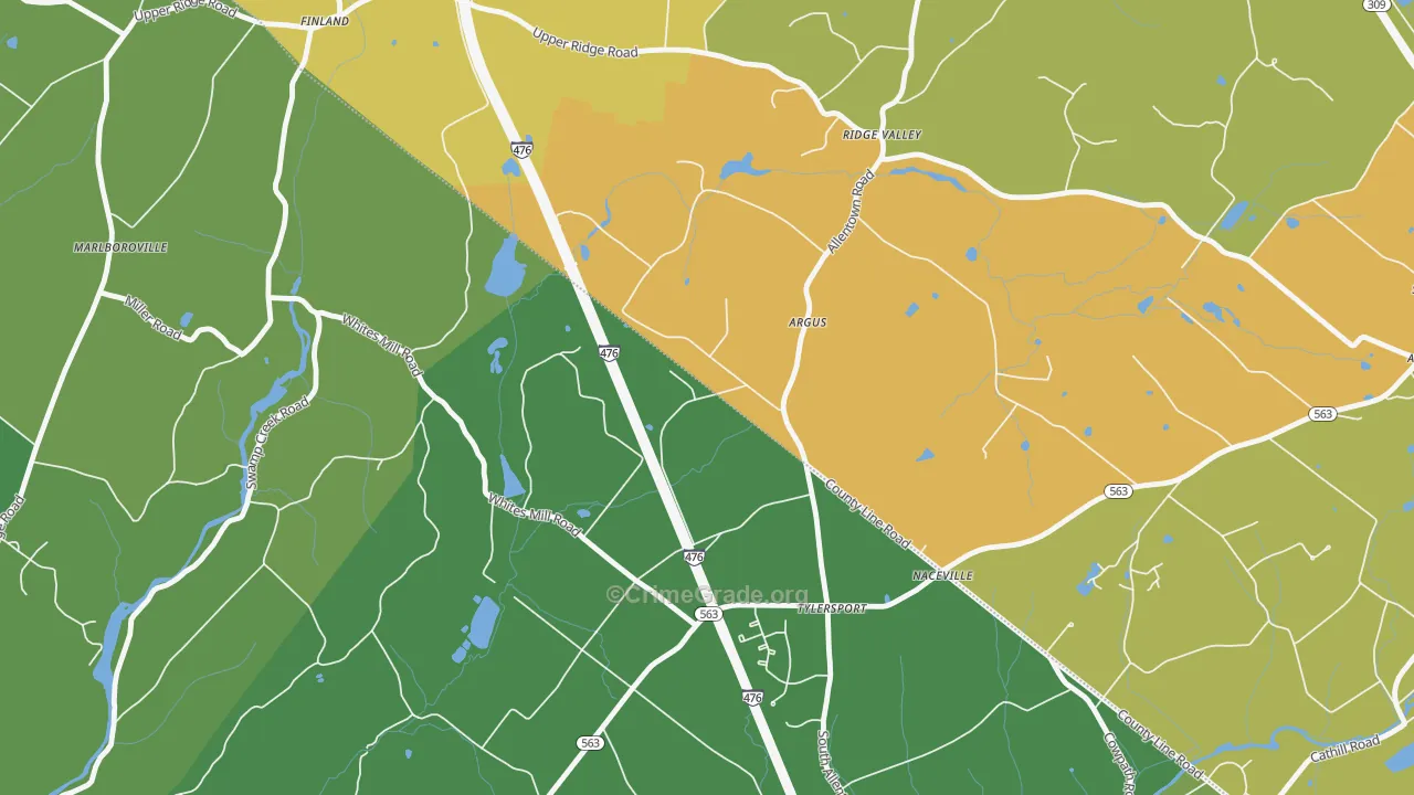 Argus, PA Map of Vandalism Rates