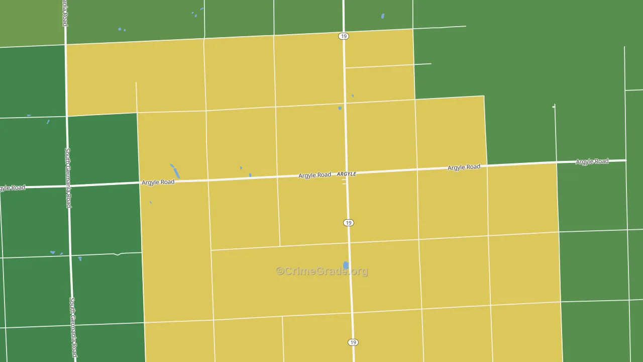 Argyle, MI Map of Vandalism Rates
