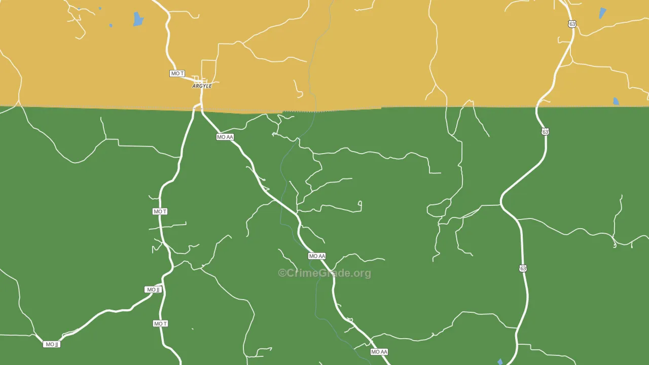 Argyle, MO Map of Vandalism Rates