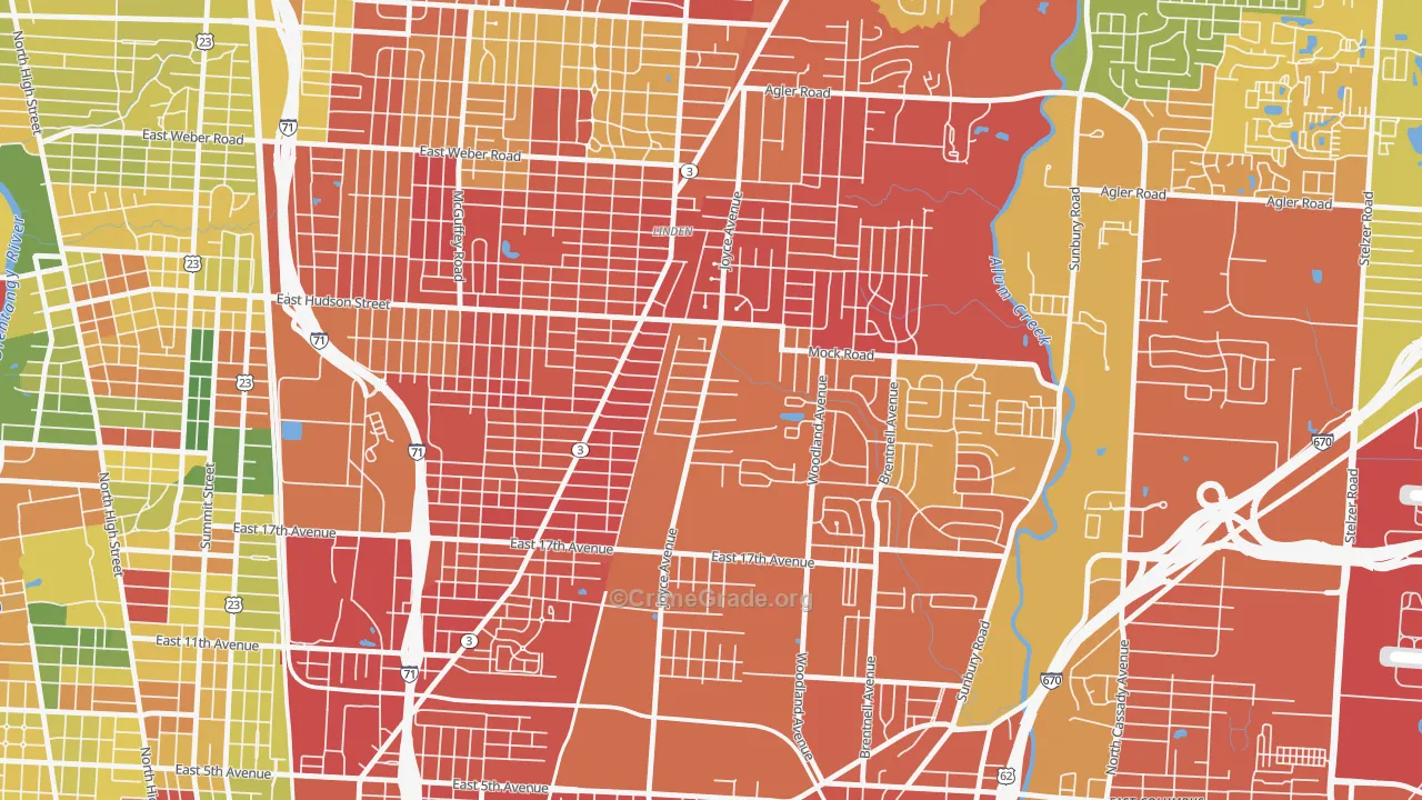 Argyle Park, Columbus, OH Map of Vandalism Rates