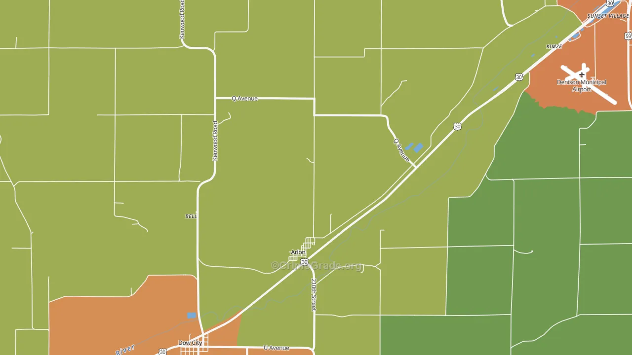 Arion, IA Map of Vandalism Rates