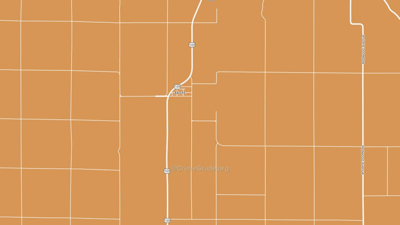 Arispe, IA Map of Vandalism Rates