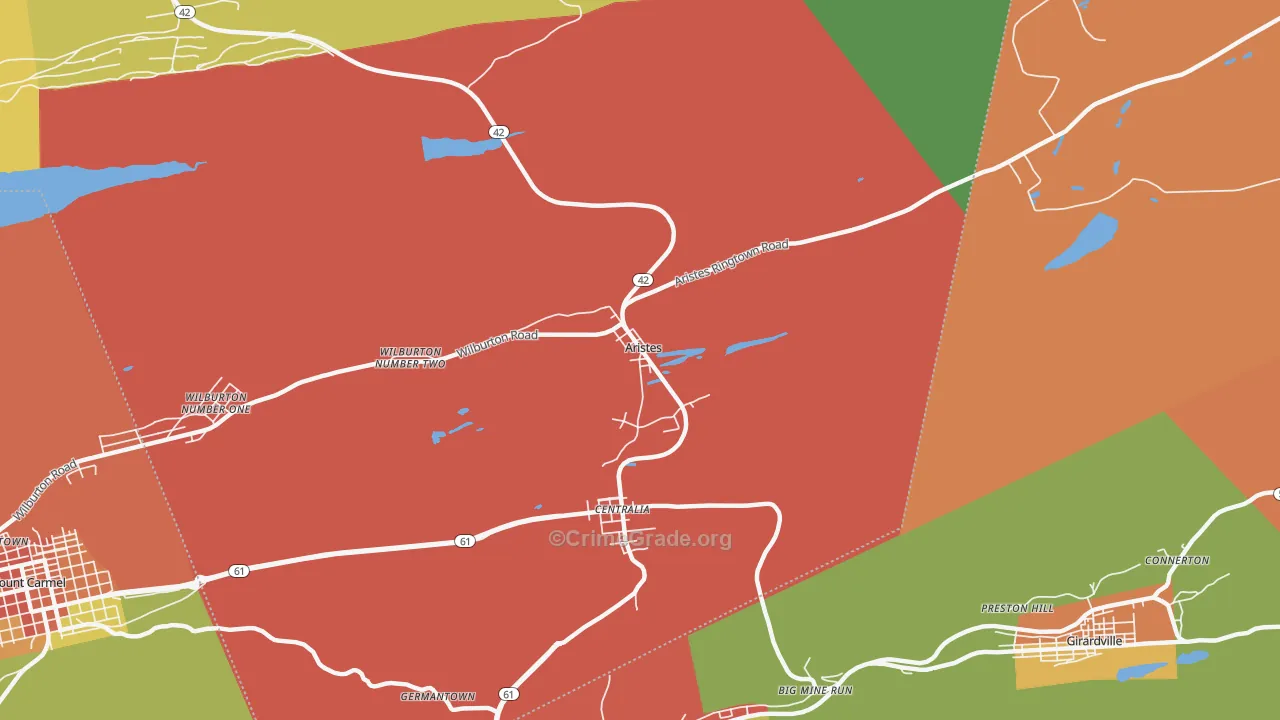 Aristes, PA Map of Vandalism Rates