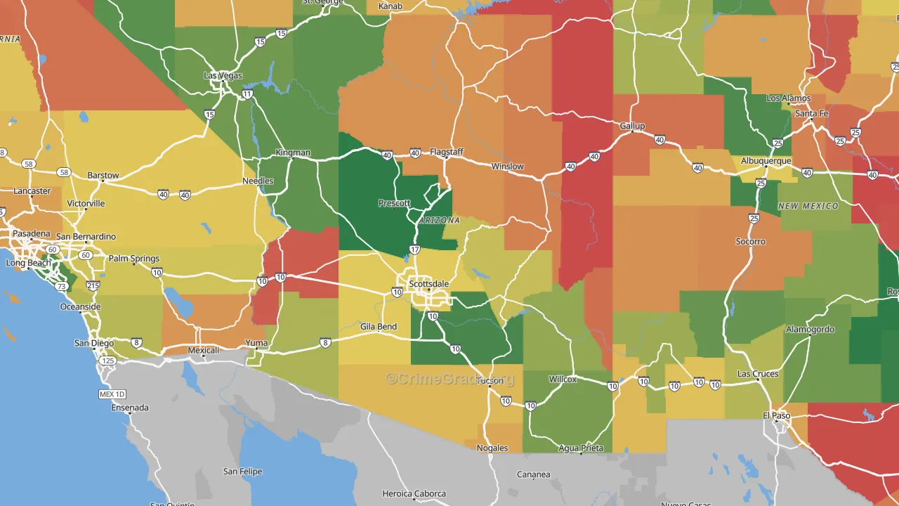 Arizona Map of Vandalism Rates