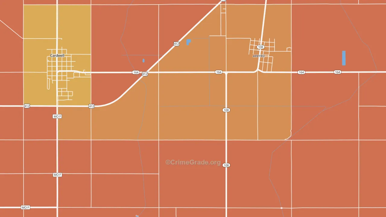 Arkmo, MO Map of Vandalism Rates