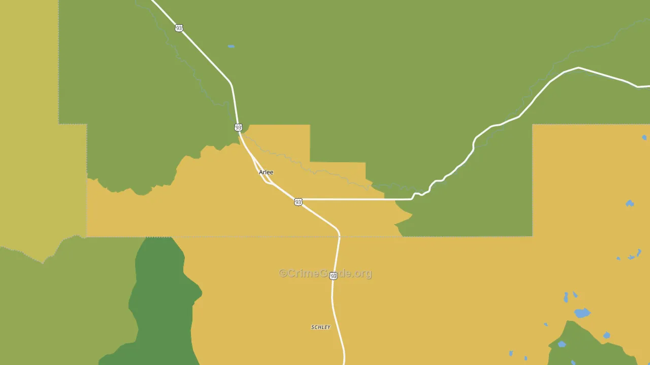 Arlee, MT Map of Vandalism Rates