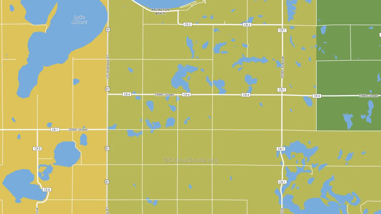 Arlington Beach, SD Map of Vandalism Rates
