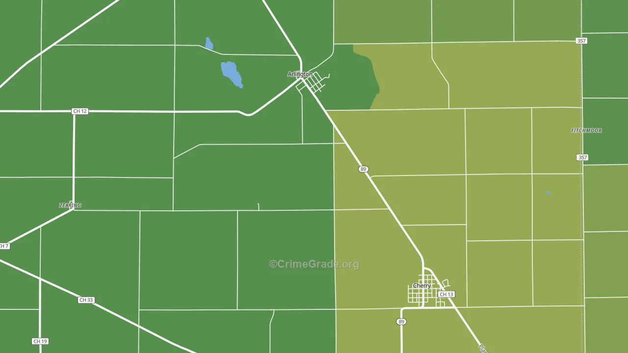Arlington, IL Map of Vandalism Rates
