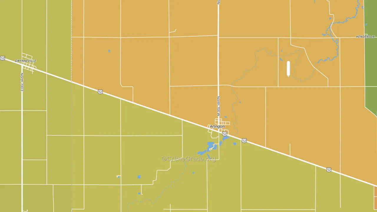 Arlington, IN Map of Vandalism Rates