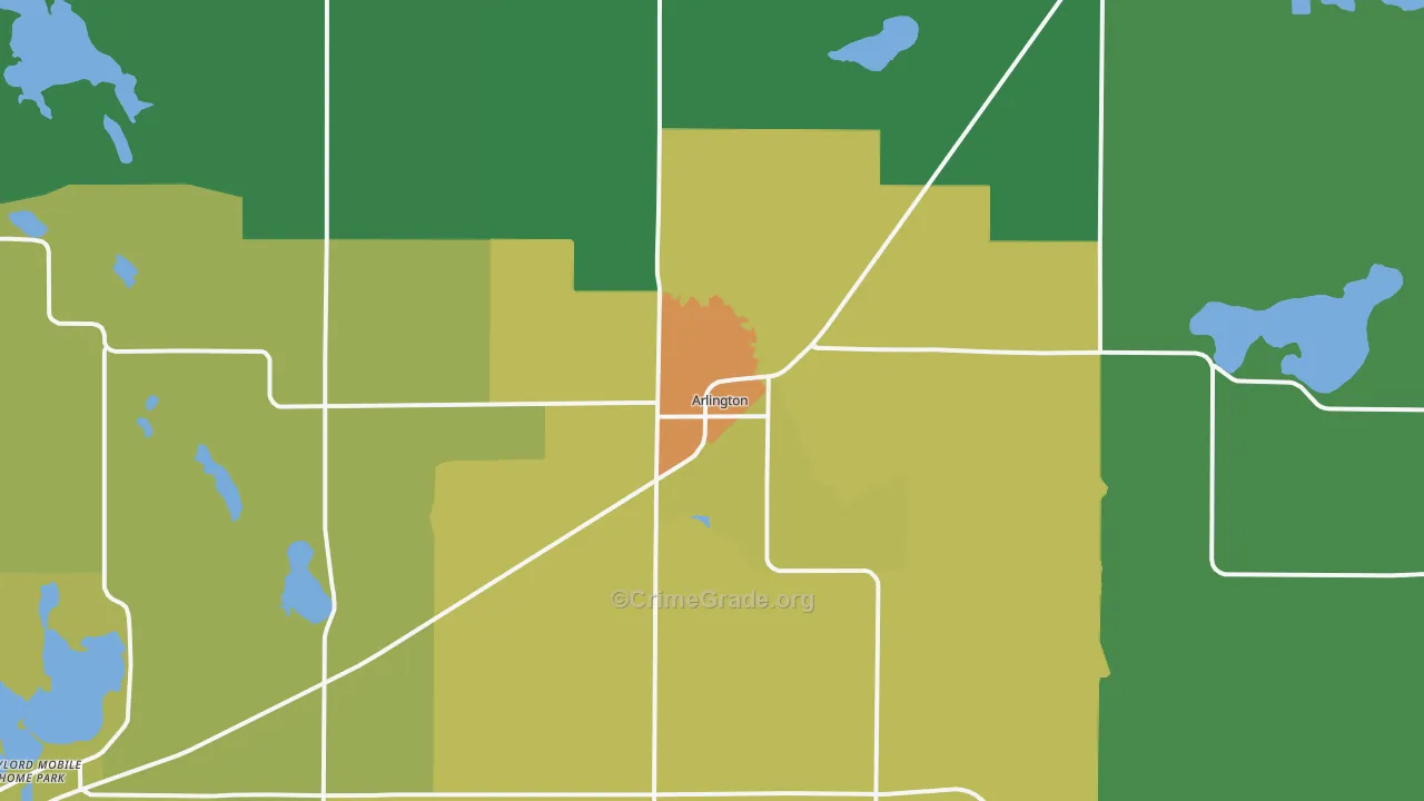 Arlington, MN Map of Vandalism Rates