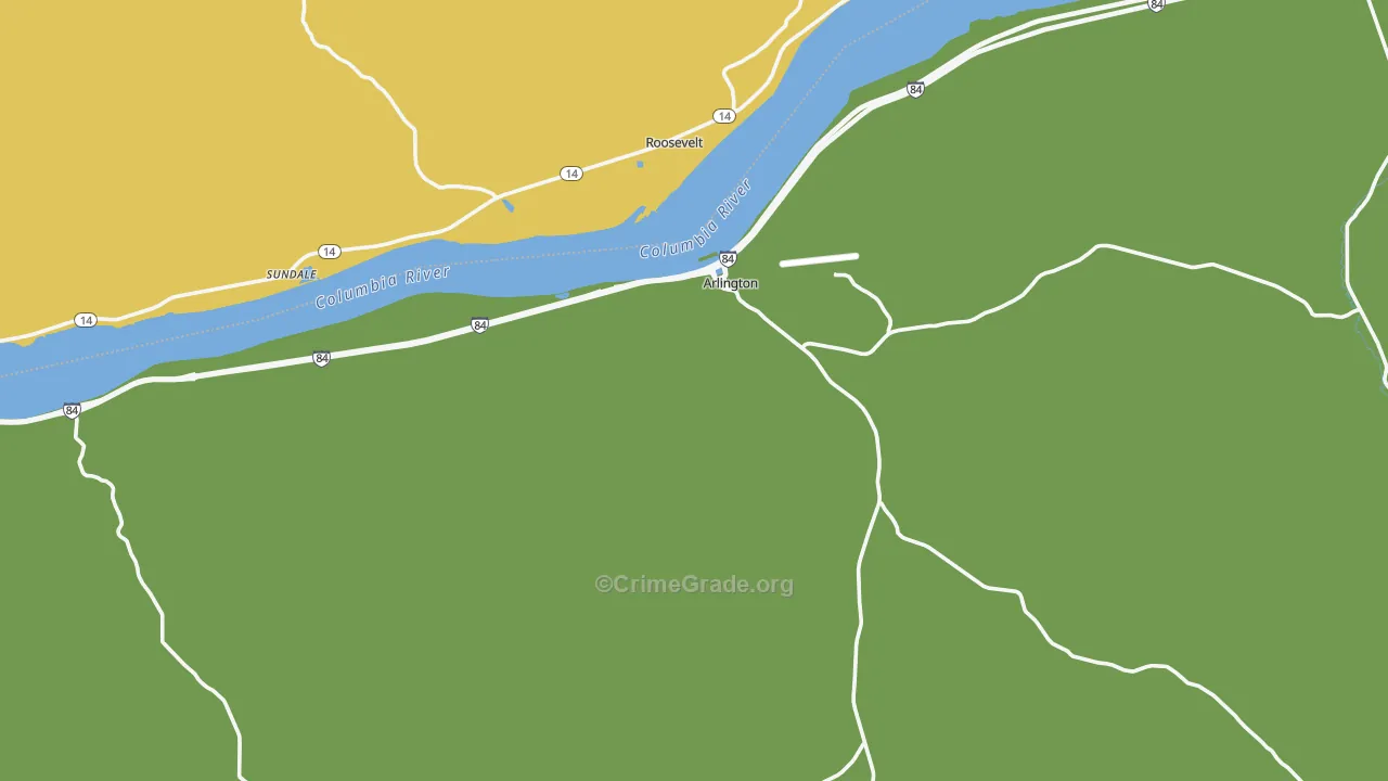 Arlington, OR Map of Vandalism Rates