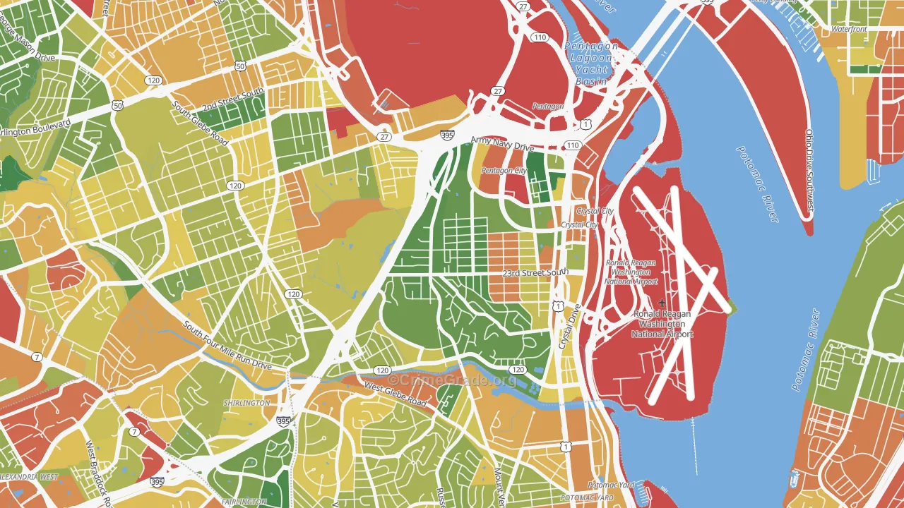 Arlington Ridge, Arlington, VA Map of Vandalism Rates