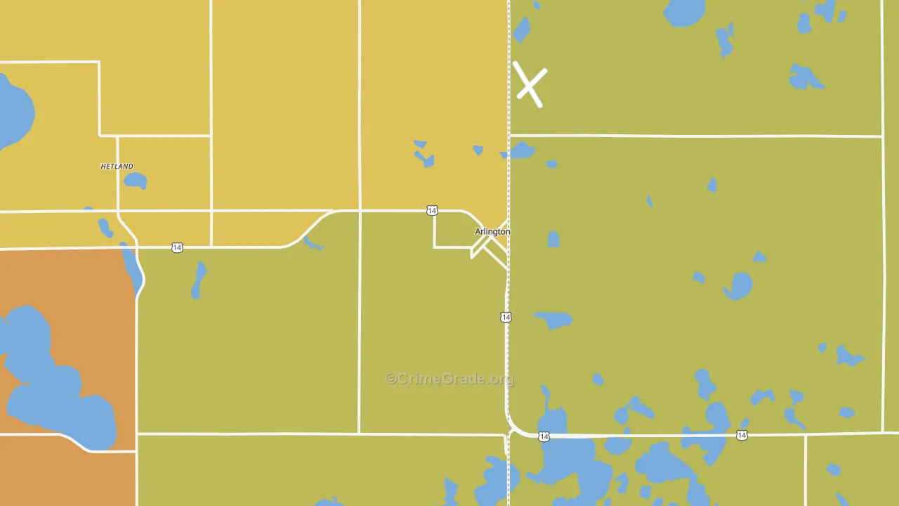 Arlington, SD Map of Vandalism Rates