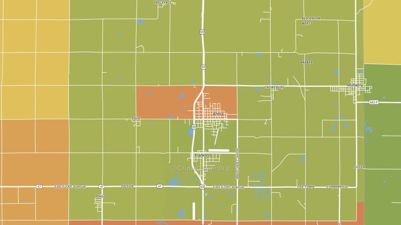 Arma, KS Map of Vandalism Rates