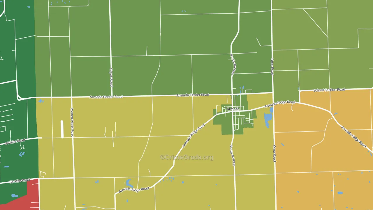 Armada, MI Map of Vandalism Rates