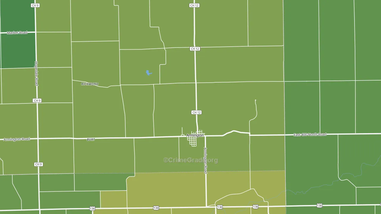 Armington, IL Map of Vandalism Rates